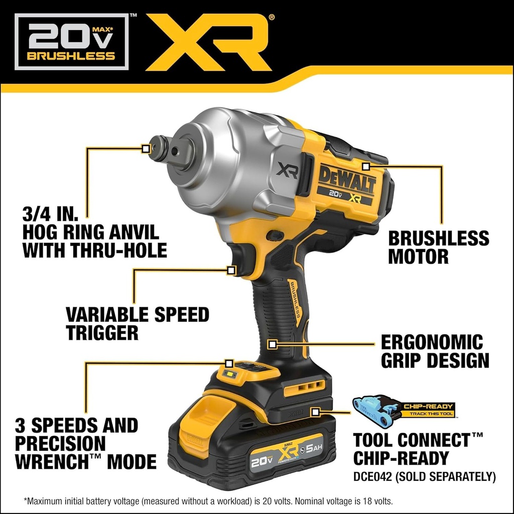 Pistola de Impacto 1/2" DCF961GP1 / 1- BATERIA  5 Ah / DEWALT-6-D-1-D