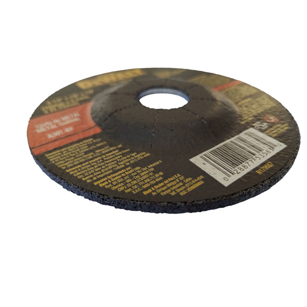 Disco abrasivo 4 1/2&quot; Corte metal / 4 1/2&quot; X 1/8&quot; X 7/8&quot; ( 115 X 3,2 X 22.23MM ) / DEWALT-2-C-3-C