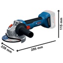 Amoladora 4 1/2&quot;  GWS 18V-8 / BARETOOL / BOSCH-