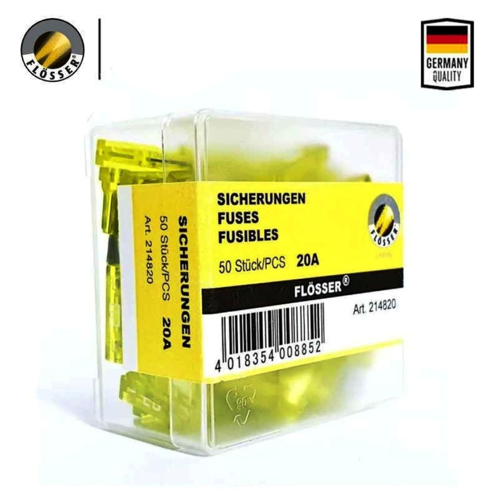 Fusible FLOSSER NORMAL Amarillo / Uña / 20 Amp / BOSCH-10-D-1