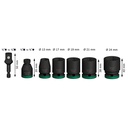 Juego / Dados / Impacto DEWALT 1/2 ( 13, 14, 15, 16, 17, 18, 19, mm )/ BOSCH-