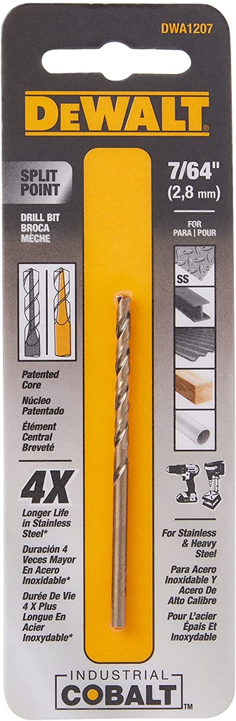 Broca Metal Madera Cobalto 7/64" DeWalt / DEWALT-5-B-3-B-3