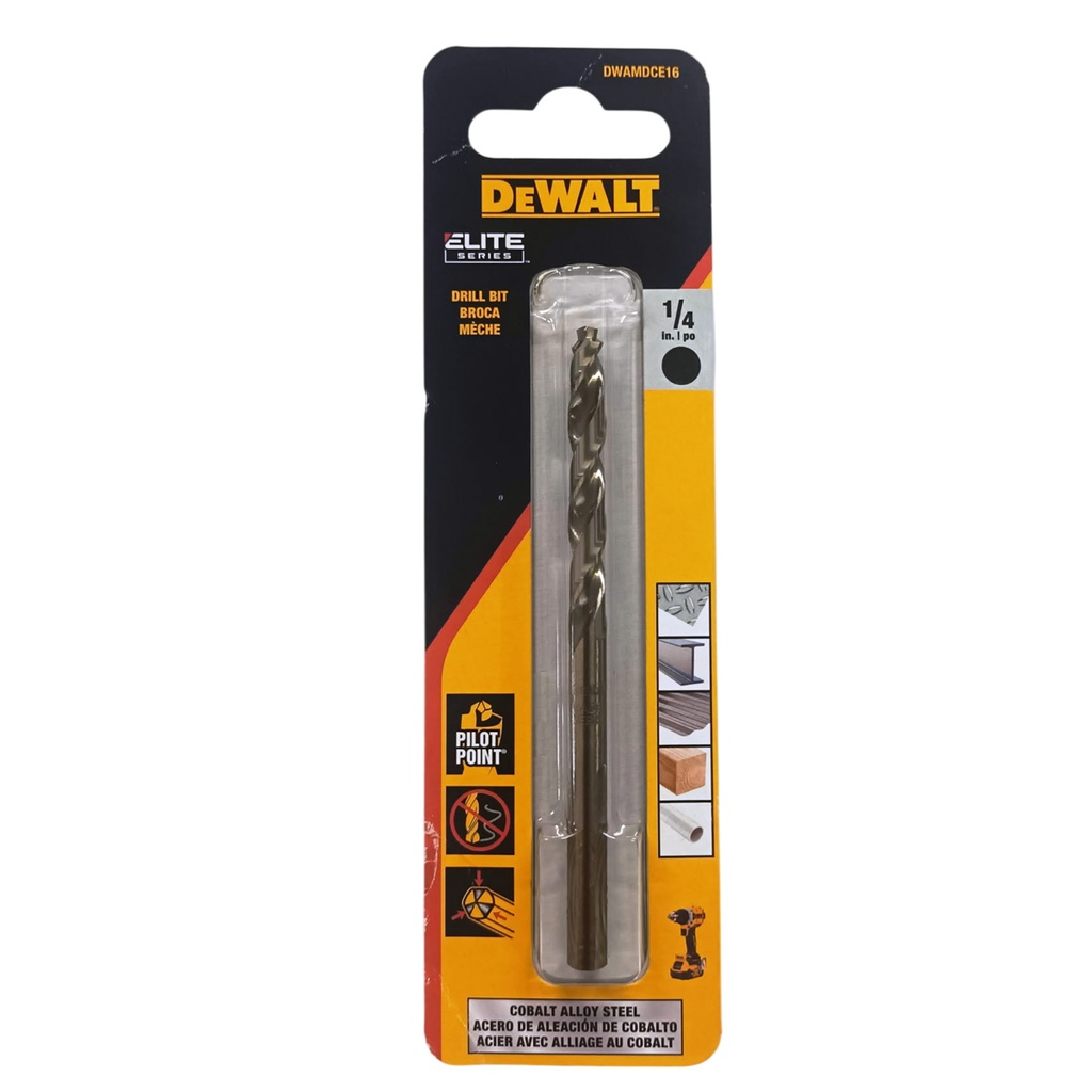 Broca Metal Madera Cobalto 1/4" DeWalt / DEWALT-5-B-3-D-1