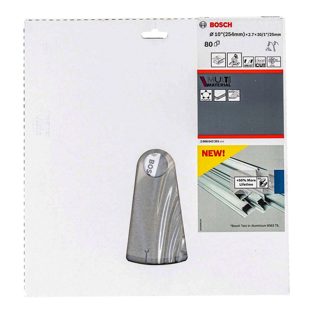 Disco Sierra Circular 10" 80 Dientes MULTI / Aluminio / Eje 30 mm / BOSCH-