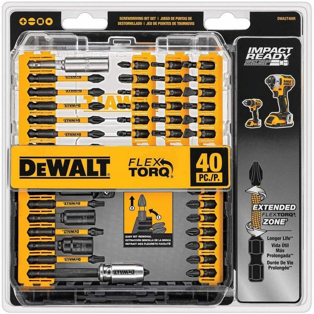 Kit de Puntas Magneticas 40 Piezas / FLEX TORQ / DWA2T40IR / DEWALT-TABLA-7