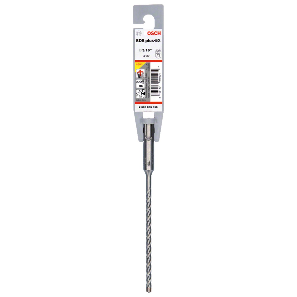 Broca SDS Plus 3/16" X 6" BOSCH / 4 LADOS / 5X / BOSCH-TABLA-8