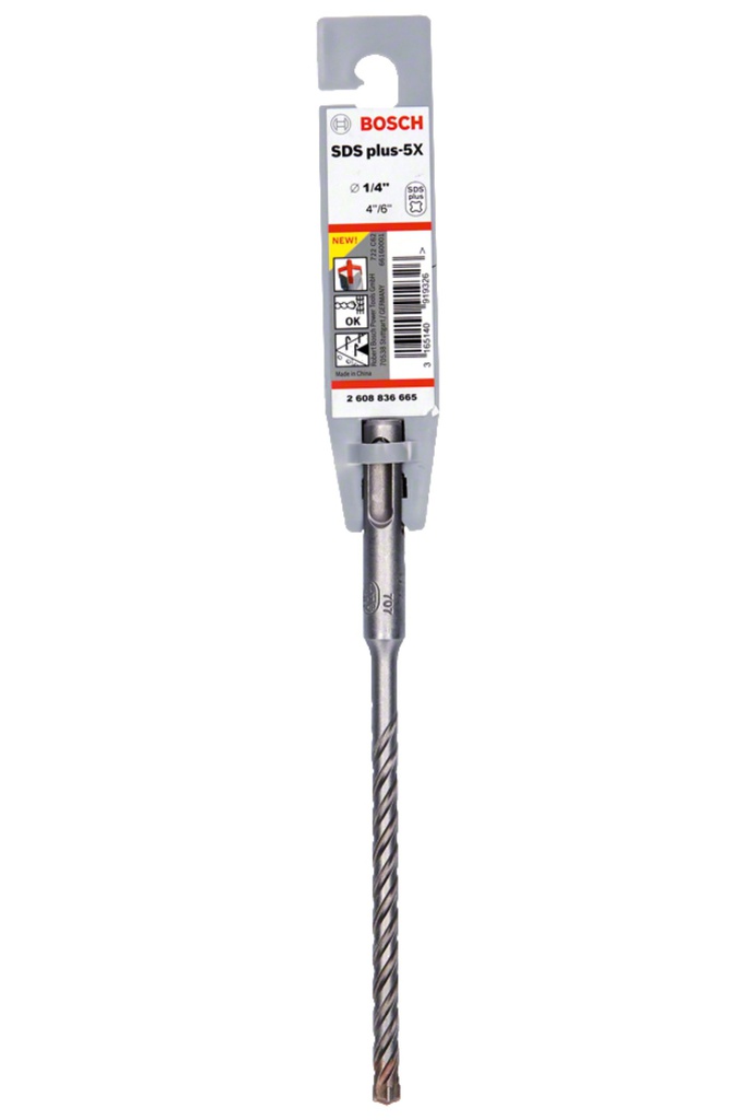Broca SDS Plus 1/4" X 6" BOSCH / 4 LADOS / 5X / BOSCH-TABLA-8