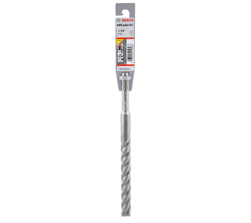 Broca SDS Plus 5/8" X 8" BOSCH / 4 LADOS / 5X / BOSCH-TABLA-8