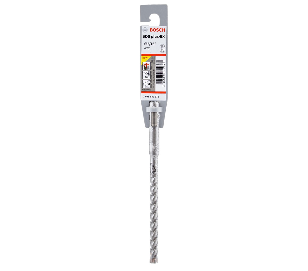 Broca SDS Plus 5/16&quot; X 6&quot; BOSCH / 4 LADOS / 5X / BOSCH-TABLA-8