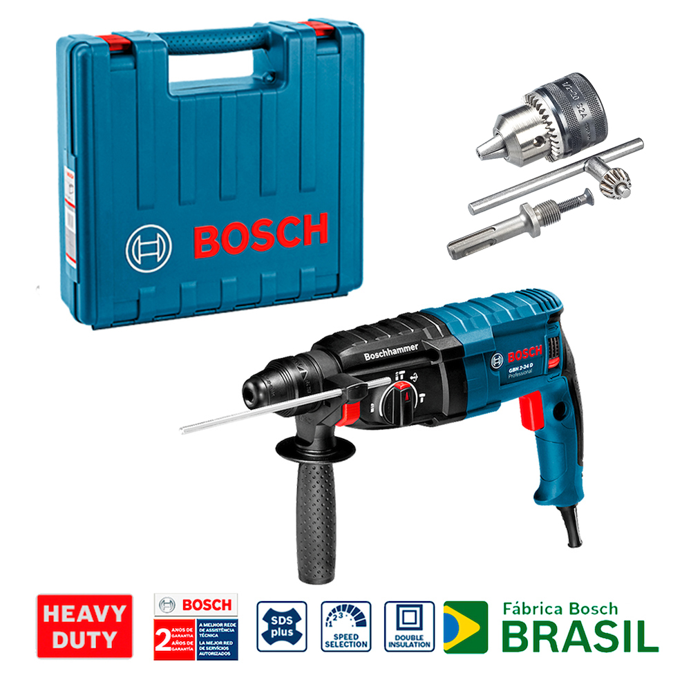 Martillo Perforador 2 KG GBH 2-24 D (0 611 2A0 2G3) + MANDRIL / BOSCH-14-E-1