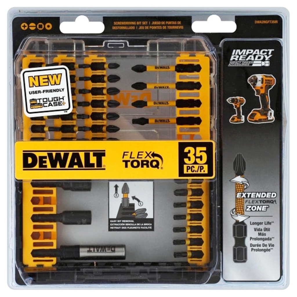 Kit de Puntas Magneticas 35 Piezas / FLEX TORQ /DWA2NGFT35IR / DEWALT-TABLA-7
