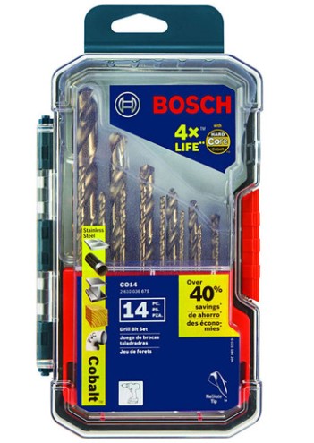 Kit de Brocas COBALTO de 1/16 a 1/2 BOSCH / 14 piezas / BOSCH-10-C-2