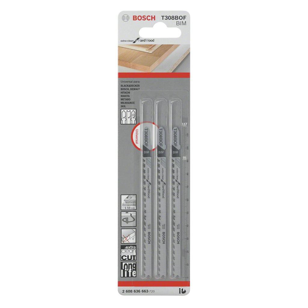 Sierra / 'Cuchilla para Caladora T308BOF 3U / LAMINADOS / BOSCH-10-D-2