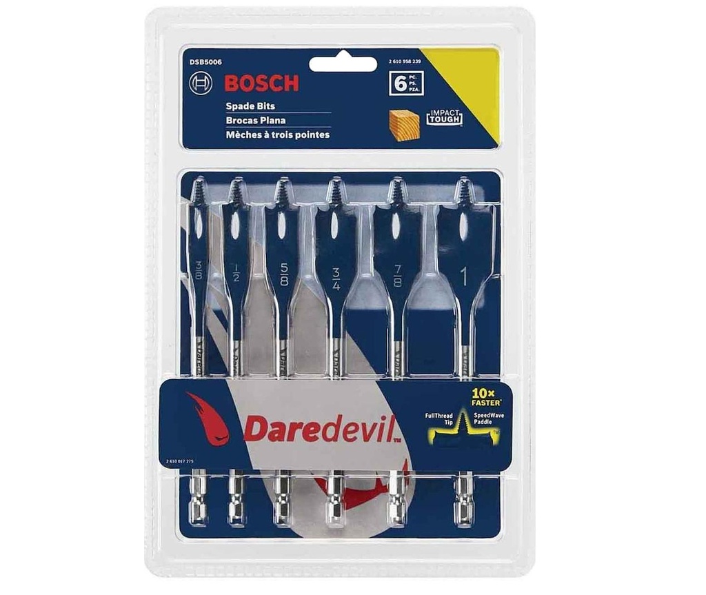 Broca Paleta KIT 3/8, 1/2, 5/8, 3/4, 7/8, 1 BOSCH / BOSCH-1-D-3