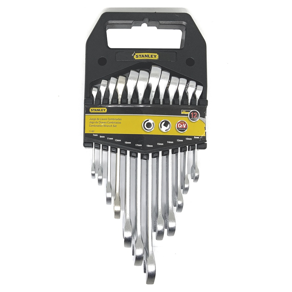 Llaves Combinadas METRICAS 12 Piezas / 7, 8, 9, 10, 11, 12, 13, 14, 15, 16, 17, 19 MM. STANLEY / DEWALT-TABLA-1