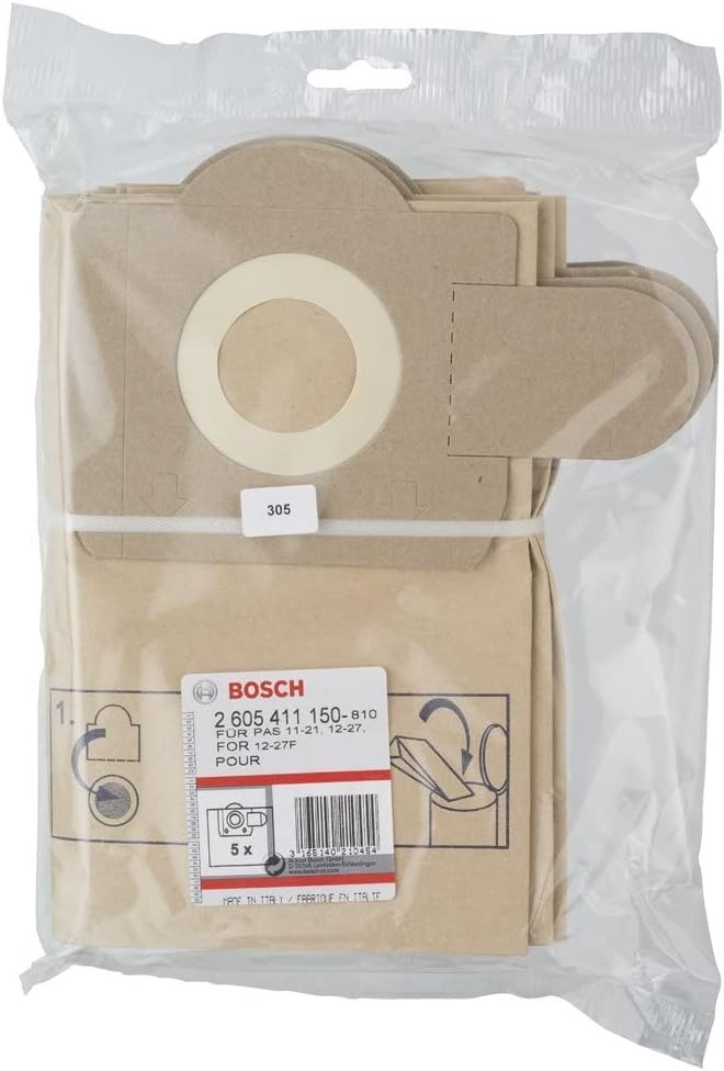 Bolsa Aspiradora / Filtro de Papel / Paquete 5 Unidades / GAS 11-21 / BOSCH-12-A-1