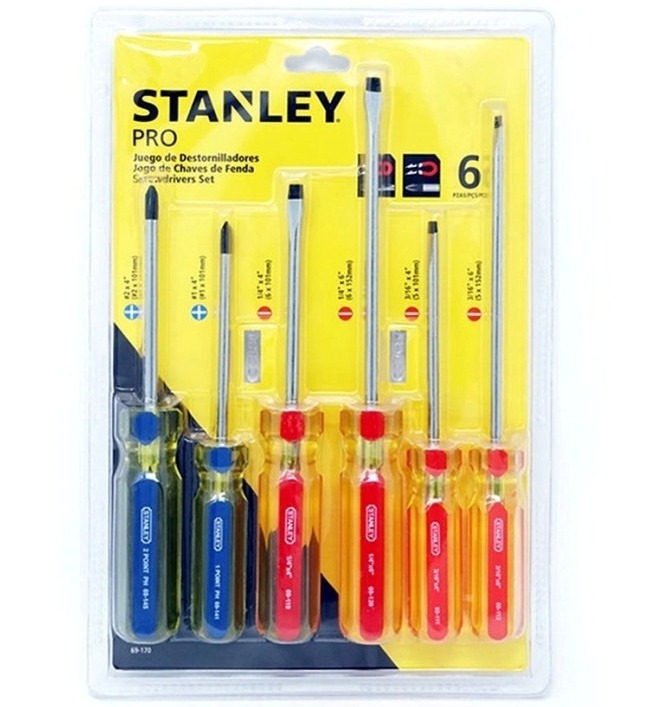 Desarmadores KIT STANLEY de 6 PZAS / PHILLIPS CASTIGADERA / PRO / DEWALT-TABLA-2