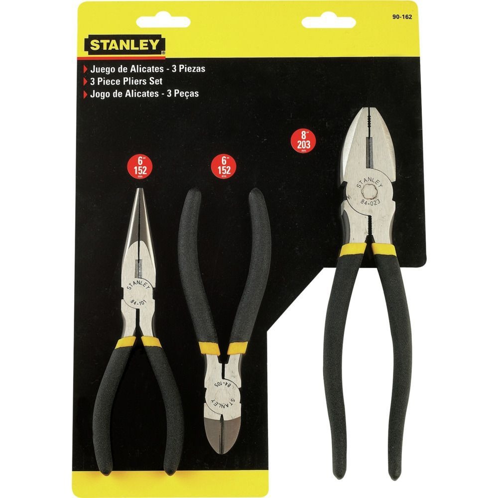Kit Alicate Electricista 8" Y Corta Alambres 6"  Pinza Punta Largar 6" STANLEY / DEWALT-TABLA-5
