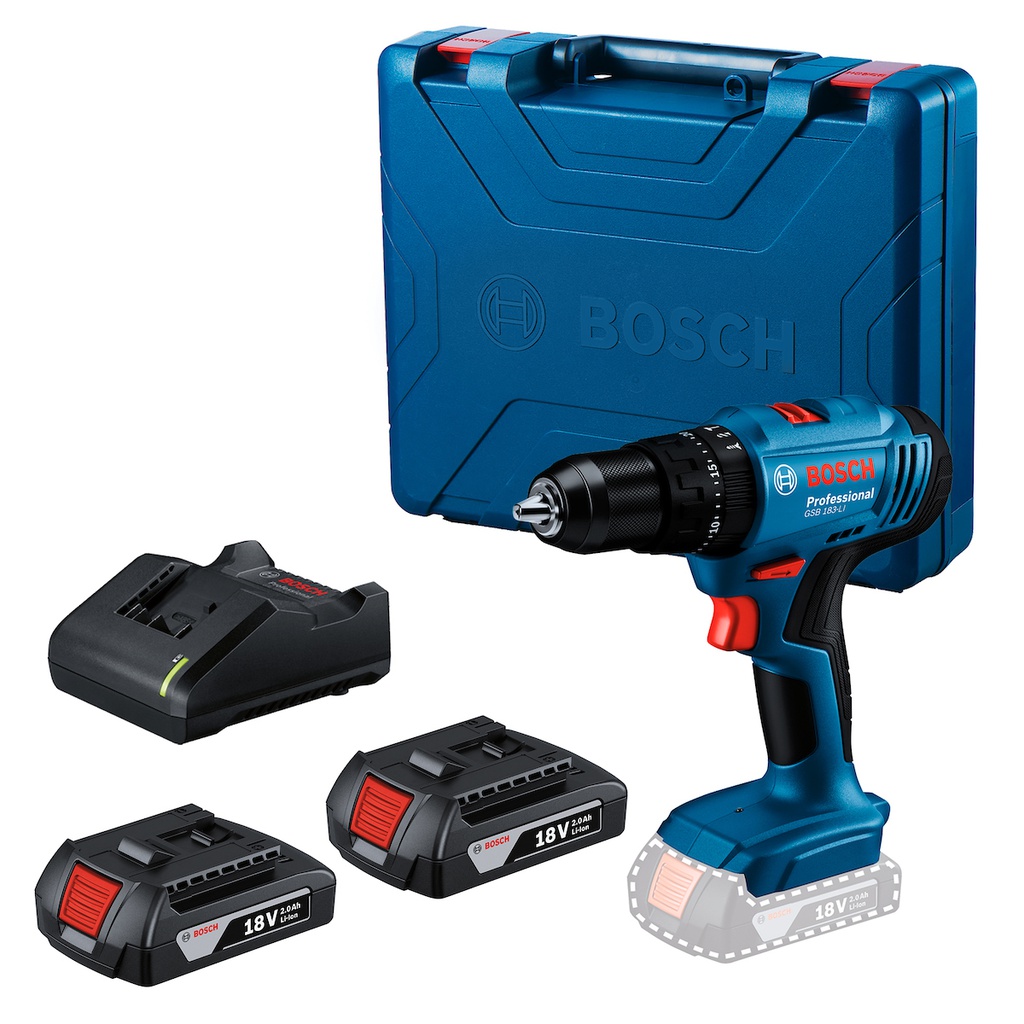 Taladro inalambrico 18V BOSCH GSB 183-LI / 2- Bateria 1- Cargador / BOSCH-14-B-1-A