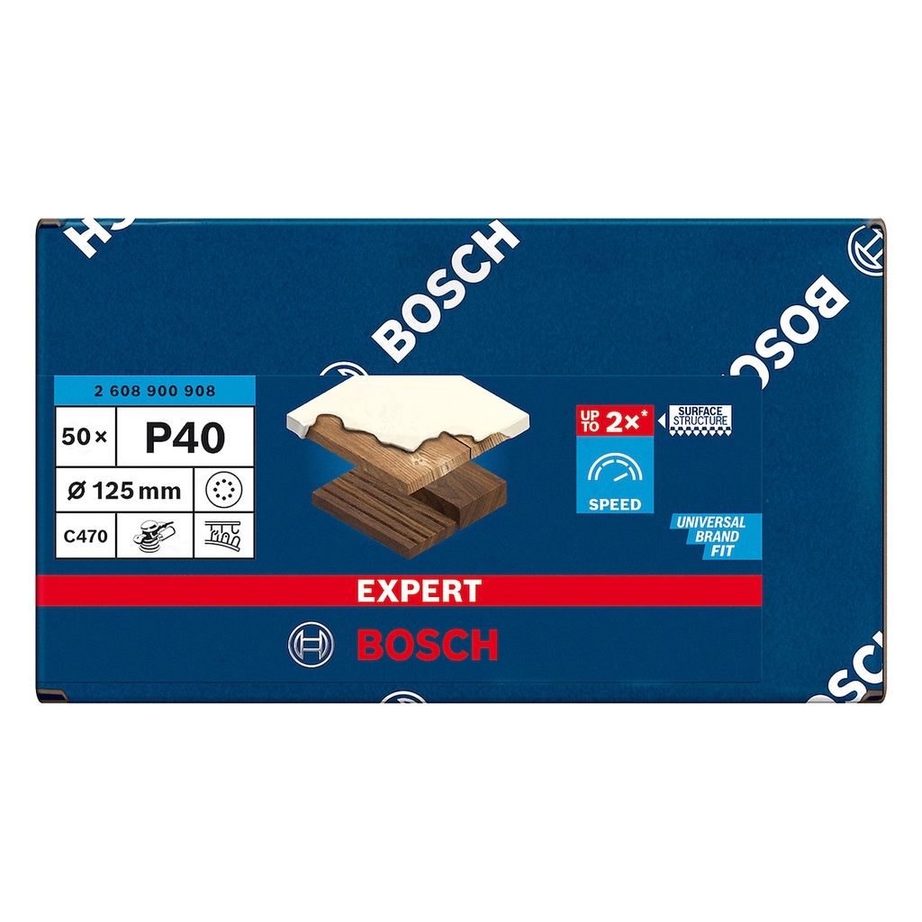 Lija Circular Gex Top BOSCH 5" G40 / 8 Hoyos / EXPERT / BOSCH-