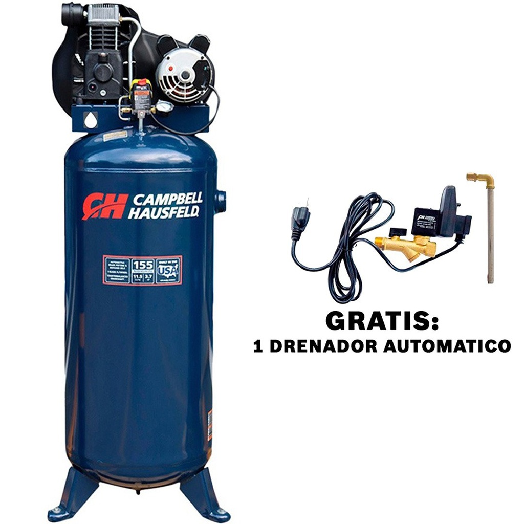 Compresor 3.7 HP 60 Gal CAMPBELL HAUSFELD C6037 / AZUL / BOSCH-
