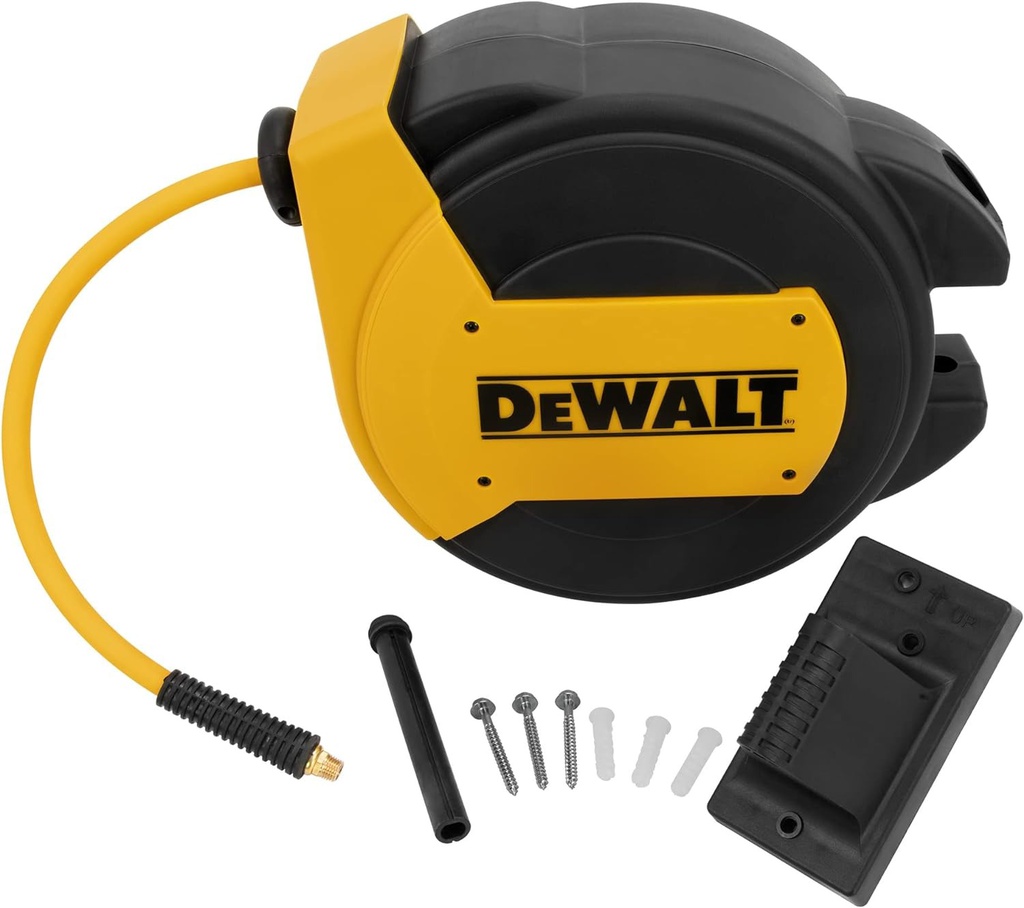 Manguera Con Carrete de 15 Metros ( 50 Pies ) Conector 1/4" Grosor 3/8" / POLIURETANO / DEWALT / DEWALT-(B2)-PISO-1