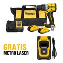 Taladro inalambrico 20 V DEWALT Lithium / Sin Carbones / Percucion / Gratis Medidor Laser 16 Metros / DEWALT-4-E-3-C