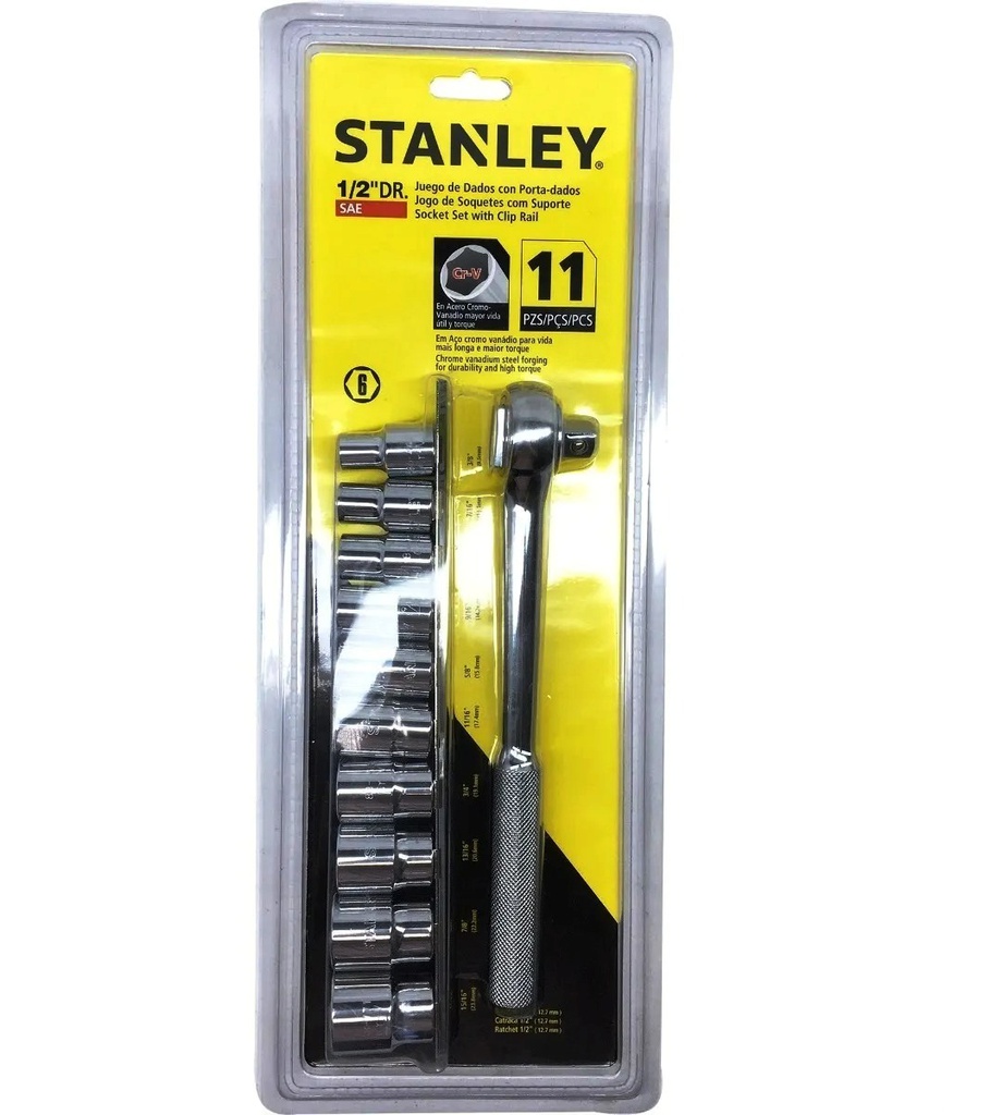 Juego / Dados / Corto 1/2" / 11 Piezas / SAE / STANLEY / DEWALT-16 FONDO
