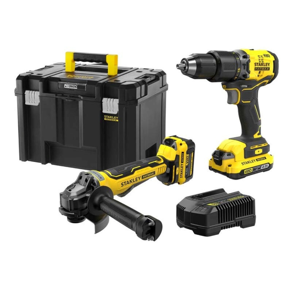 Combo Taladro SBDG280D1M1T-B3 / SBD715+SBG700 / 1 Bateria 4 Amp + 1 Bateria 2 Amp / 1 Cargador / 20 Voltios / DEWALT-