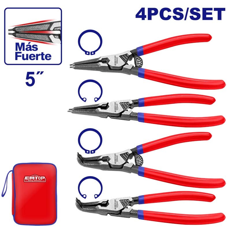 Juego de Alicates Saca Seguros 5" / EMTOP / DEWALT-
