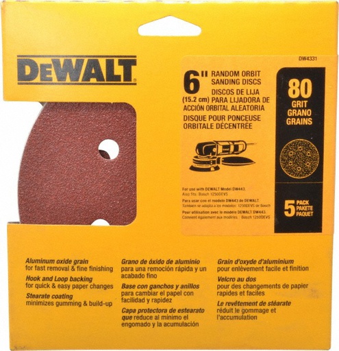 [DW4331 X] Lija Circular Gex Top 6" G80 DEWALT / DEWALT-6-E-4-C