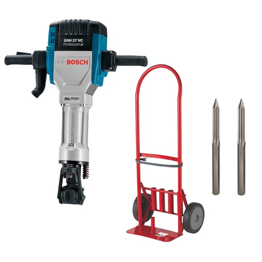 [1130A] Martillo Demoledor 27 KG BOSCH GSH 27 VC / GRATIS CARRETILLA + 2-PUNTA AUTOAFILAFLE / BOSCH-8-1