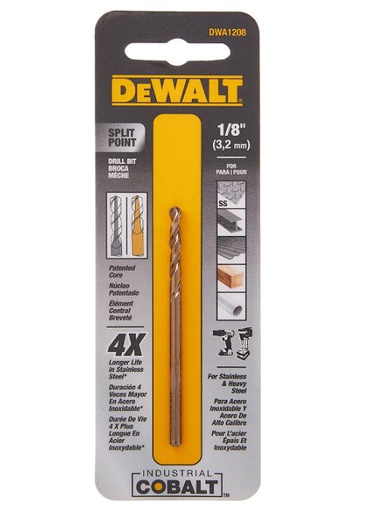 [DWA1208] Broca Metal Madera Cobalto 1/8" DeWalt / DEWALT-5-B-3-B-2