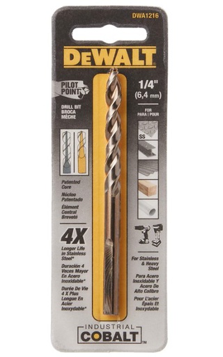 [DWA1216] Broca Metal Madera Cobalto 1/4&quot; DeWalt / DEWALT-5-B-3-D-1