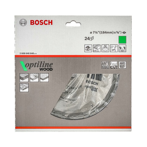 [2608640846] Disco Sierra Circular 7 1/4&quot; 24D BOSCH / Eje 5/8&quot; / BOSCH-TABLA-6