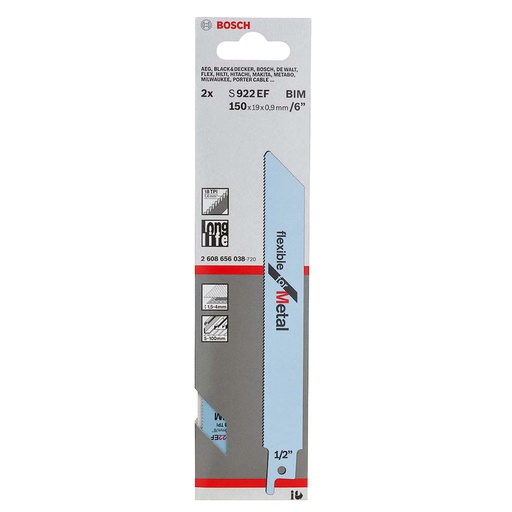 [2608656038] Sierra / 'Cuchilla Sable BOSCH 6&quot; S922 EF / Metal / 2 Unid / BOSCH-