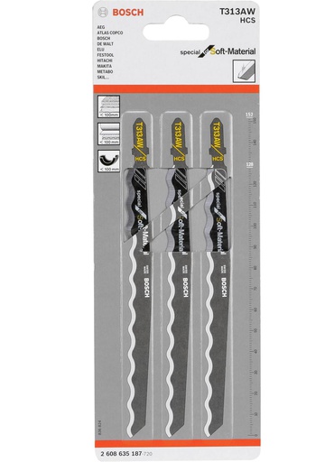 [2608635187] Sierra / 'Cuchilla para Caladora T313AW 3U / CORTE CARTON / BOSCH-7-D-2