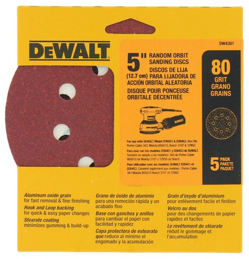 [DW4301] Lija Circular Gex Top 5&quot; G80 / DEWALT-6-C-4-E