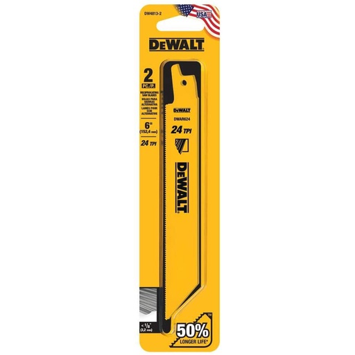 [DW4813-2] Sierra / 'Cuchilla Sable 6" DW4813-2 Metal 6" Largo / 24 Dientes / DEWALT-Tabla-4