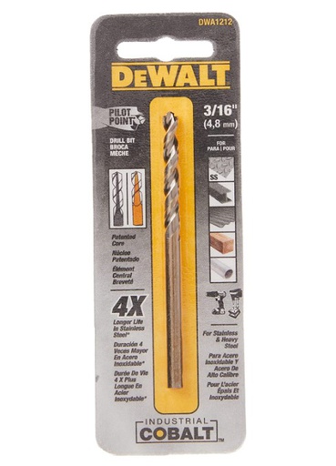 [DWA1212] Broca Metal Madera Cobalto 3/16&quot; DeWalt / DEWALT-5-B-3-C-1