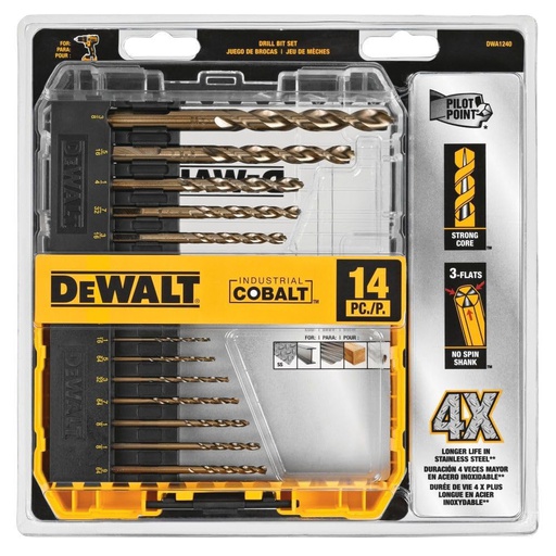 [DWA1240] Kit de Brocas 14 Piezas / COBALTO 3/16 a 3/8 | DWA1240 | / DEWALT-Tabla-4