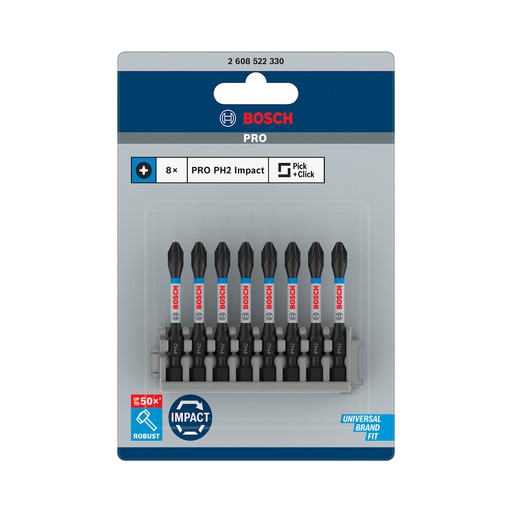 [2608522330] Punta No 2 Philips de 2&quot; BOSCH / Punta Magnetica / IMPACT RE / BOSCH-TABLA-5