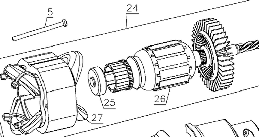 [90549486SV] Inducido Taladro STANLEY STDH6013-B3, TM605, TM600-B3 Tipo 1 / DEWALT-2-B-1-H-1