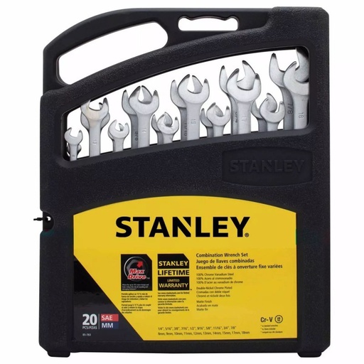 [85-783LA] Llaves Combinadas METRICAS y PULGADAS / 20 Piezas / STANLEY / DEWALT-TABLA 3