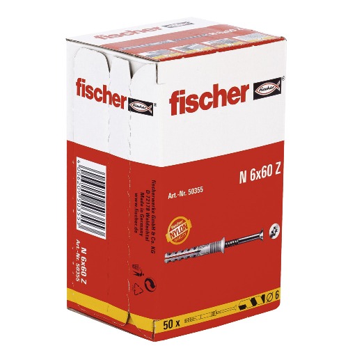 [50355] Tarugo FISCHER N6 X 60 Z / DEWALT-4-E-1-G-1