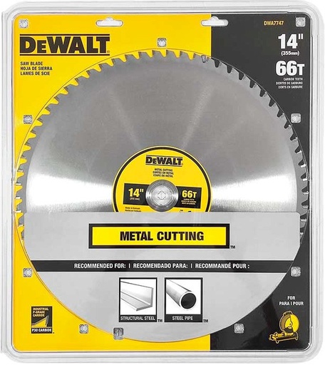 [DWA7747] Disco de diamante 14" DEWALT Corte de Metal / DW872 / DEWALT-TABLA-6