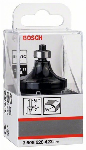 [2608628423] Fresa Router Redondear Canto 1/4&quot; x 1/2&quot; / BOSCH-