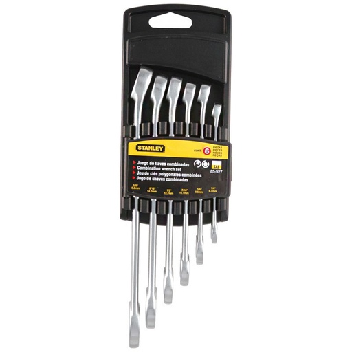 [85-927LA] Llaves Combinadas PULGADAS 6 Piezas / 5/8&quot;, 9/16&quot;, 1/2&quot;, 7/16&quot;, 3/8&quot;, 1/4&quot;, STANLEY / DEWALT-