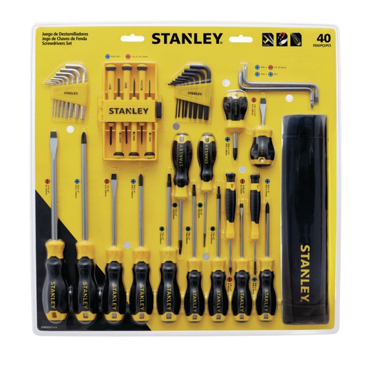 [STMT65613-LA] Desarmadores KIT STANLEY de 40 PZAS / PHILIPS CASTIGADERA / STANLEY / DEWALT-
