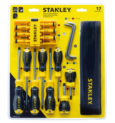 [STMT65616-LA] Desarmadores KIT STANLEY de 17 PZAS / PHILLIPS CASTIGADERA / DEWALT-